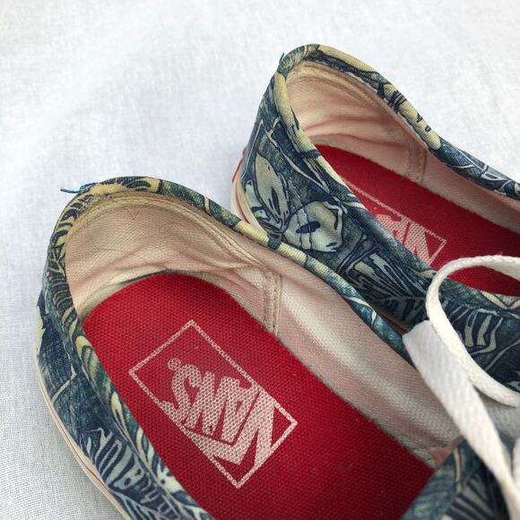 Vans Sneakers Low Top Lace Up Blue Hawaiian Surf Shop Leaf Print 7.5 - Picture 6 of 13